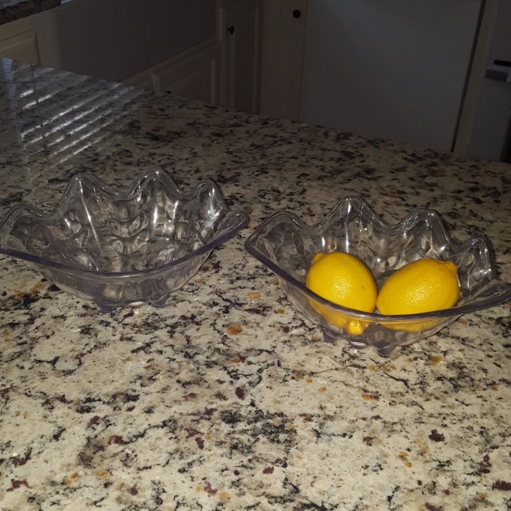 2 acrylic Carlisle clam shell dishes